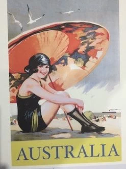 Print - Girl With Umbrella Australia