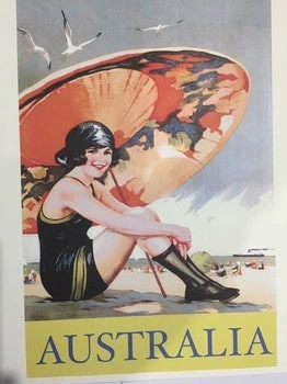 Print - Girl With Umbrella Australia