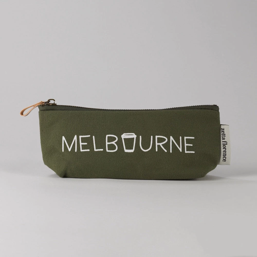 Pencil Case - Melbourne Latte - Green