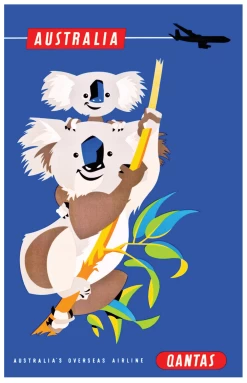 Decorative Poster - Australia Qantas Koalas