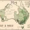 Decorative Poster - Australia Sheep And Wheat Map 1929