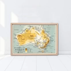 Decorative Poster - Australia Map New Oxford 1929