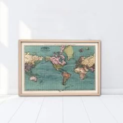 Decorative Poster - Rand McNally World Map 1895