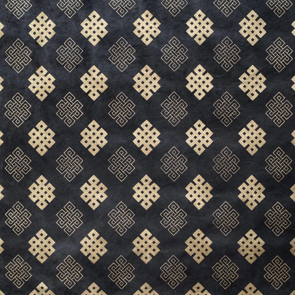 Handmade Paper - Gold Foil Pattern On Black - Image 2