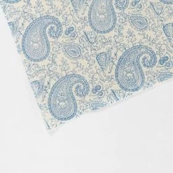 Handmade Paper - Blue Paisley On Natural